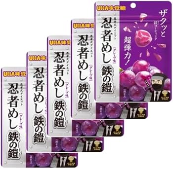 Amazon | 【5袋セット】UHA味覚糖 忍者めし 鉄の鎧 グレープ味 40g